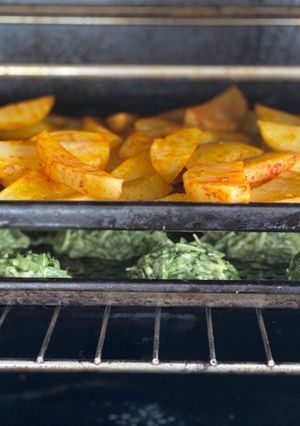 Una foto de 🔥 Aprovechar el horno : buñuelos de espinaca, de zanahorias y papas al limón🔥