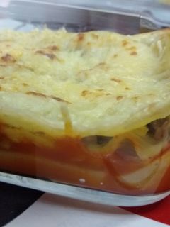 Una foto de 🥒 Lasaña de calabacín y champiñones