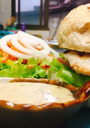 รูปของ เบอร์เกอร์ไก่bbq