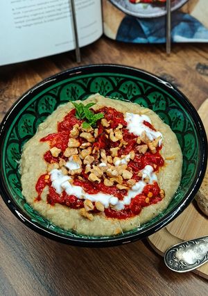Sült padlizsános-paprikás mezze recept fotója