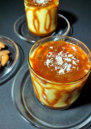 A picture of Eggless Caramel Custard.