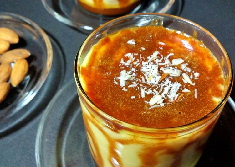 Steps to Prepare Super Quick Homemade Eggless Caramel Custard