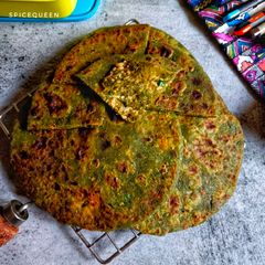 A picture of Palak Paneer Paratha.