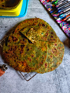 A picture of Palak Paneer Paratha.