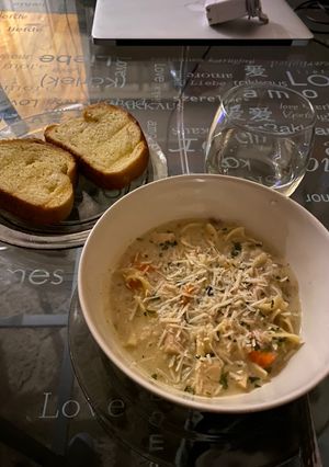 A picture of Creamy Chicken Noodle Soup.