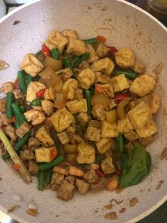 Foto resep Tumis udang cecek tahu tempe kacang panjang