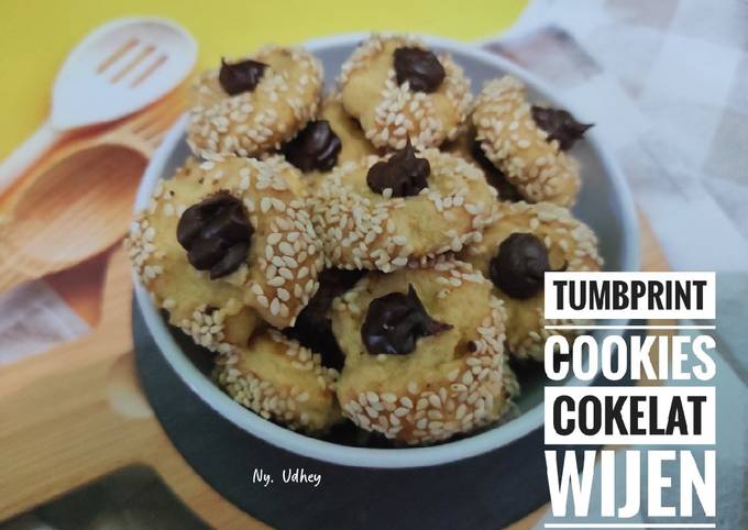 Resep Tumbprint Cookies Cokelat Wijen Anti Gagal