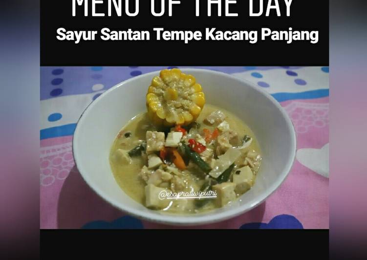 Sayur Santan campur Tempe Kacang Panjang Enak