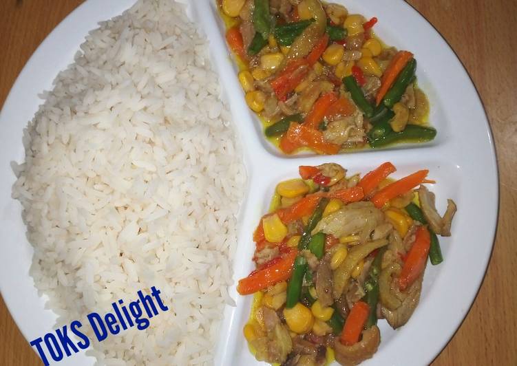 Recipe of Award-winning Rice plus chicken mixed veg