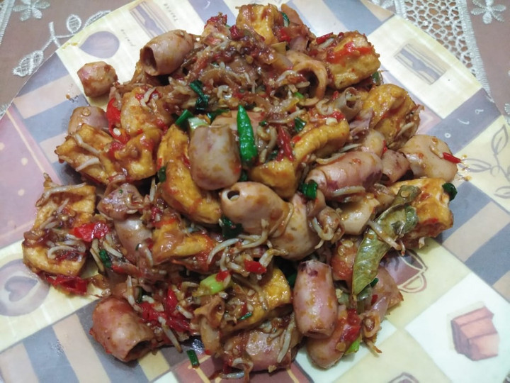 Resep Cumi asin + teri medan hot jeletot (masakan rumahan sederhana) Anti Gagal