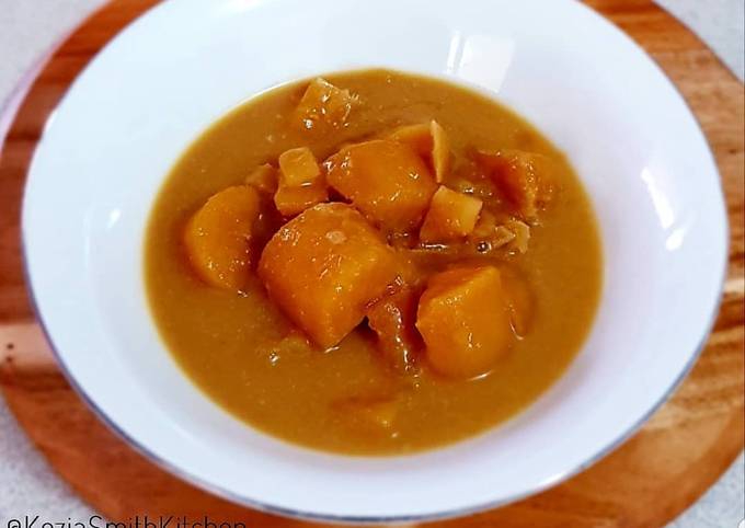 How to Make Homemade Kolak Labu Kuning (Sweet Pumkin Soup)