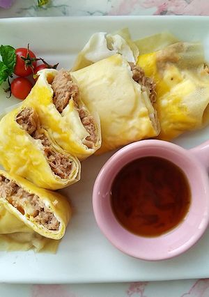 和風千張鮪魚蛋餅★快手低醣早餐 的食譜成品照片