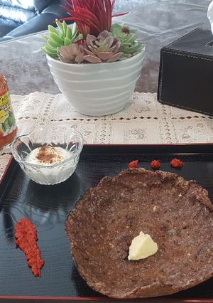 A picture of Ragi cabbage roti.