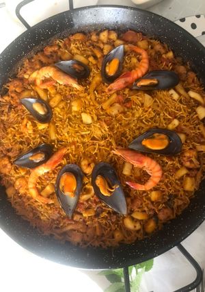 Una foto de Fideuá de pescado