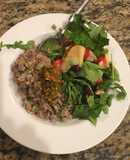 Bulgur con carne de res y menta