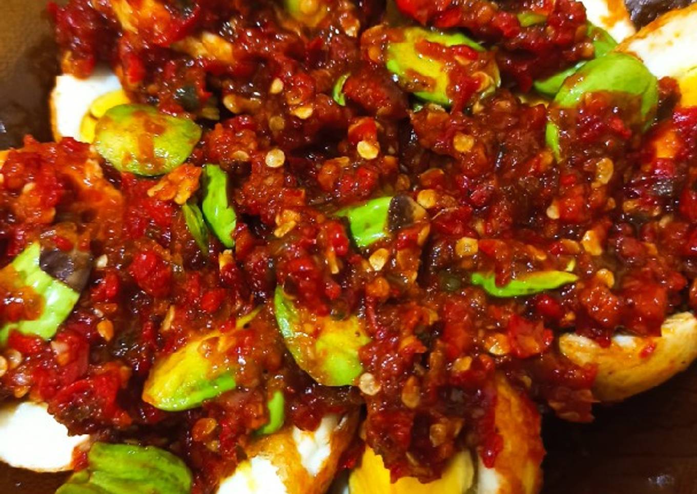 Telur Terung Balado Pete