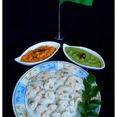 Tiranga Idli / Tricolour Idli (Idli with Carrot and Beans) 🇮🇳 A picture of Tiranga Idli / Tricolour Idli (Idli with Carrot and Beans) 🇮🇳.