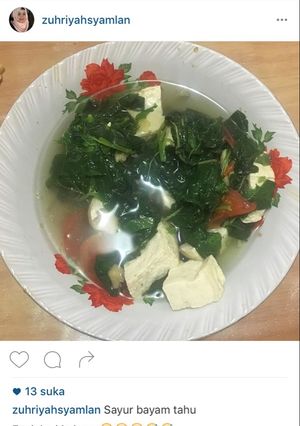 Foto resep Sayur Bayam Tahu No MSG