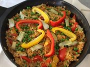 A picture of vegetarian paella