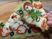 A picture of salami pizza