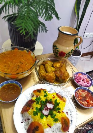 عکسی از دستور مرغ زعفرانی😍😋