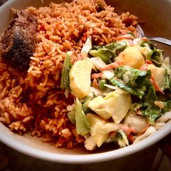 A picture of Tasty jollof rice.
