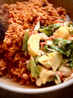 A picture of Tasty jollof rice.