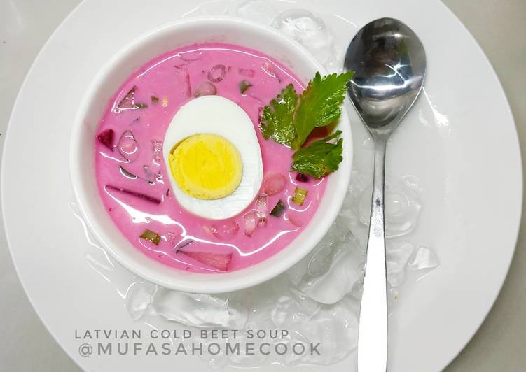 Latvian Cold Beet Soup/ Chlodnik (Sup Buah Bit Dingin Latvia)
