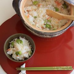 A picture of Broad Bean & Sakura Shrimp Rice.