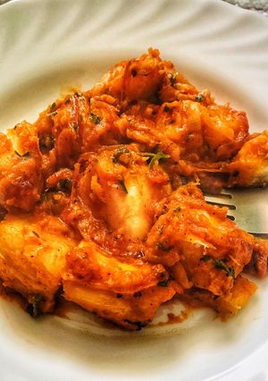 A picture of Boil and fry cassava.