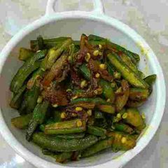 A picture of Okra With Onion Masala.