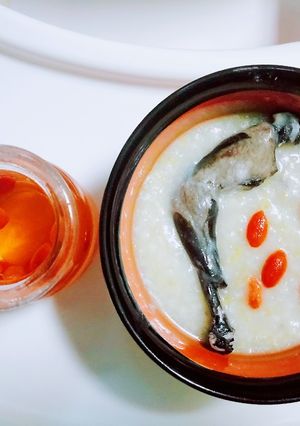 Hình của món Cháo gà ác - kỷ tử cho bé ăn dặm.