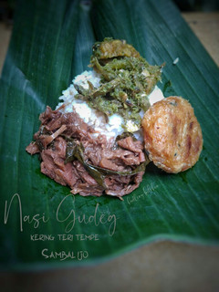 Foto resep Nasi Gudeg (kering teri tempe sambal ijo)