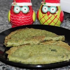 Spinach, Coriander, and Curry leaves Dosa- Green Leafy Vegetable Pancake A picture of Spinach, Coriander, and Curry leaves Dosa- Green Leafy Vegetable Pancake.