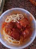 Tallarines con Albóndigas