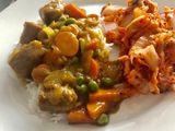 Curried sausages