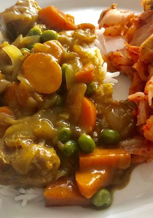 A picture of Curried sausages.