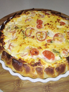 Una foto de Tarta caprese