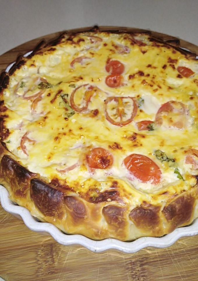 Una foto de Tarta caprese