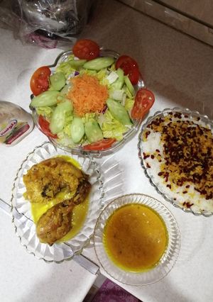 عکسی از دستور زرشک پلو با مرغ پرتغالی