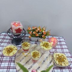 A picture of Apple custard pudding.