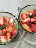 Fresas con zumo de naranja
