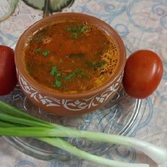 Udpi hotel style tomatoes rasam A picture of Udpi hotel style tomatoes rasam.