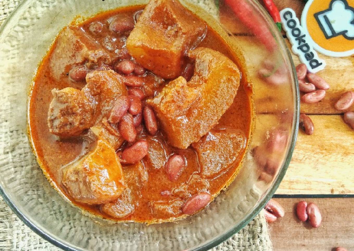 Rendang Tunjang Kacang Merah