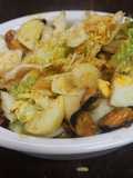 Ensalada de escarola con mejillones de lata