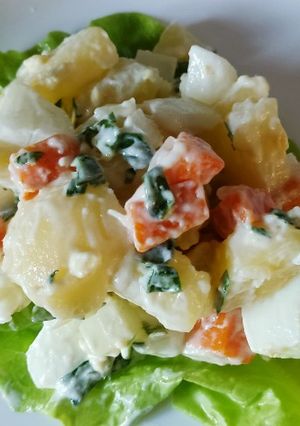 A picture of Potato, Carrot, and Egg Salad.