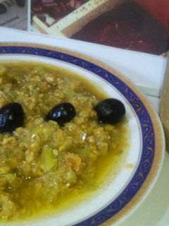 صورة لوصفة تخزين حميس بالزيتون الاخضر⁦🌶️⁩