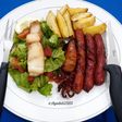 Fish Pan Seared with Salad Dressing Lemon & Squid Saussage Grill