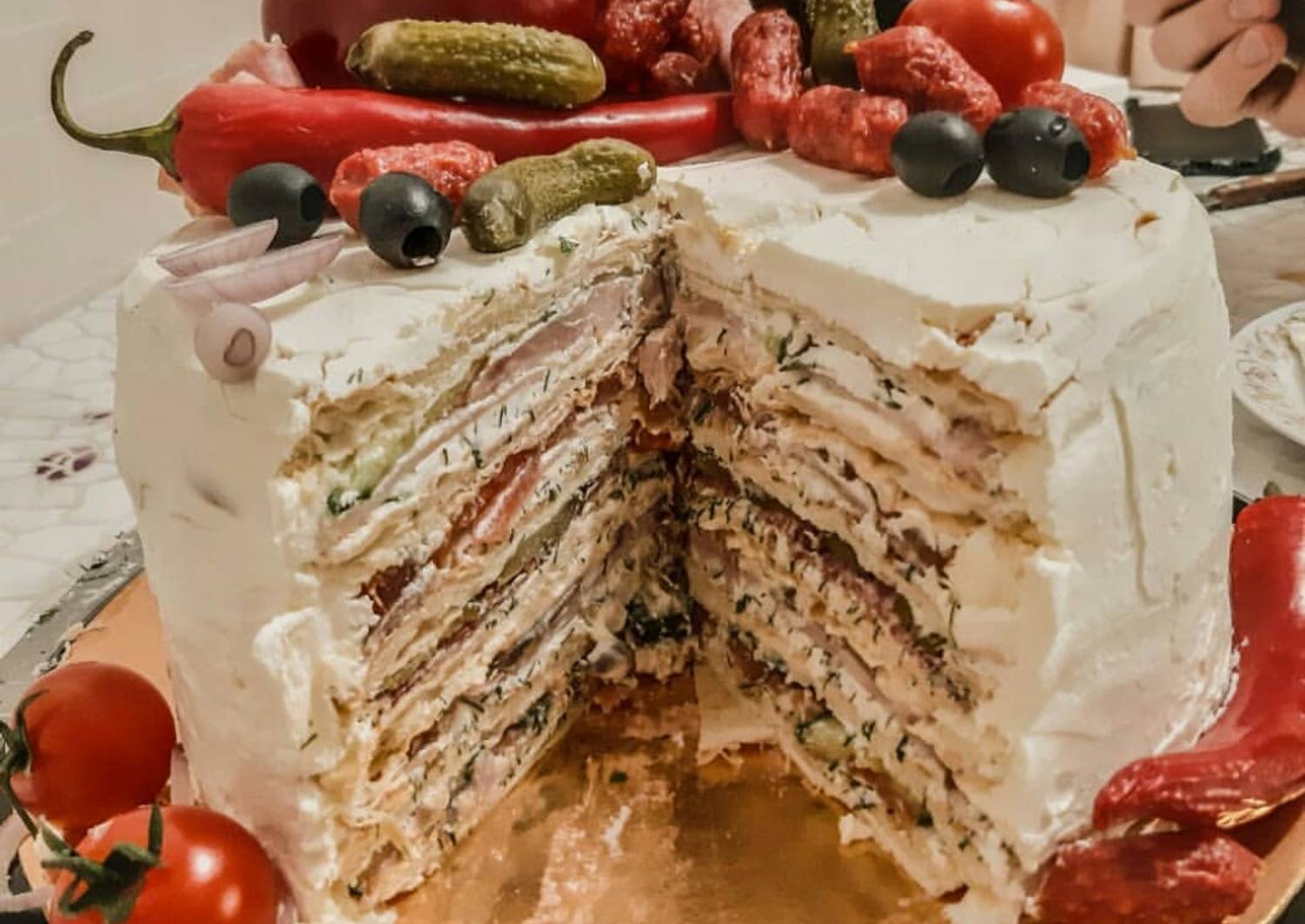Мясной торт
