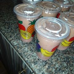 A picture of Watermelon and banana shake.